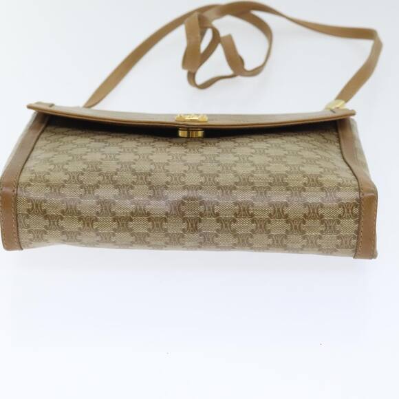 CELINE Macadam Canvas Shoulder Bag Beige Gold - Picture 9 of 12